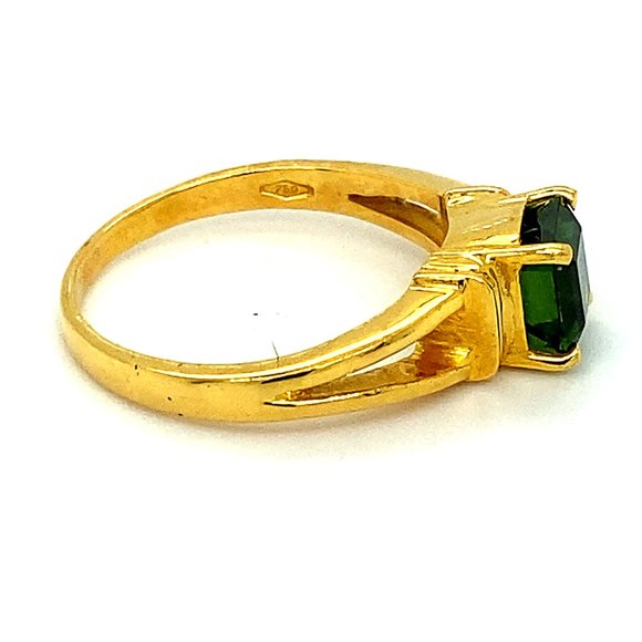 Green Tourmaline 1.53ct Solid 18K Yellow Gold Ring - Picture 4 of 7